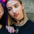 Technostoff Raver Halsband Choker mit Herz